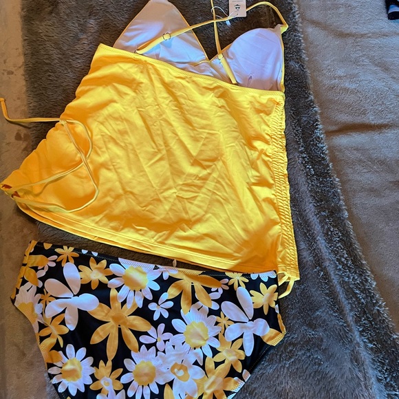 NWTBeachsissi Women’s Cute Floral Print Swimsuit VNeck Tummy ControlTankini set - Picture 7 of 10